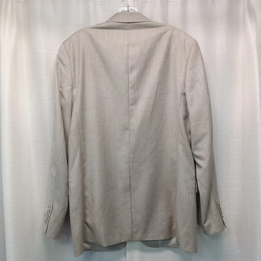 Perry Ellis Mens 40R Natural Linen Look Blazer Tan 2-Button Jacket NWT Casual